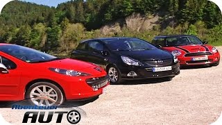 Vergleichstest Sportliche Kleinwagen Mini vs Corsa vs Peugeot 207  Abenteuer Auto [upl. by Halilad479]