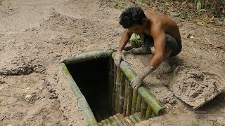 Increíble La Construcción De La Mayoría De Los Subterráneos Secretos De Bambú De Casa En La Piscin [upl. by Neiluj]