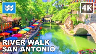 4K River Walk in San Antonio Texas USA  Virtual Walking Tour amp Travel Guide 🎧 Binaural City Sound [upl. by Nels]