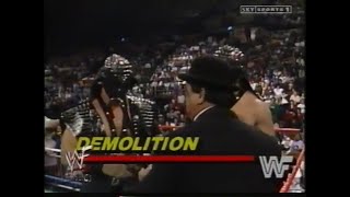 Rougeau Brothers vs Demolition Wrestling Challenge May 10th 1987 [upl. by Engedi]