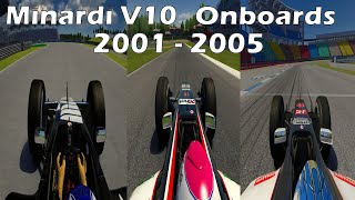 F1 2001  2005 Minardi V10 Onboards  Assetto Corsa [upl. by Naruq]