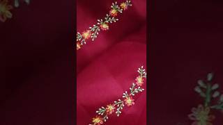 Beautiful and easy embroidery for saree  Hand embroidery [upl. by Niuqauj572]