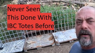 New Way to Use IBC Totes Never Seen This Done Before firewood [upl. by Arramahs]