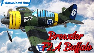 Brewster F2A Buffalo Finnish Air Force papercraft model review  mô hình máy bay giấy F2A Buffalo [upl. by Ciardap]