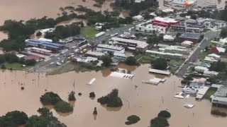 Footage from an aerial view of flooded Gympie [upl. by Arikehs36]