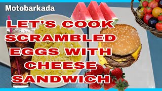 LETS COOK SCRAMBLED EGGS WITH CHEESE SANDWICH cooking food eggrecipe video trending asmr [upl. by Nauqit]