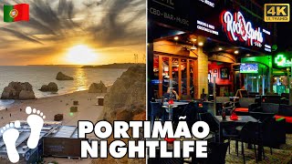 PORTIMAO Nightlife Praia da Rocha Algarve 🌞 Portugal 🇵🇹 Evening amp Night Walk 🏖️🚶 4K UHD [upl. by Drugi]