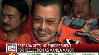 Estrada gets INC endorsement for reelection as Manila mayor [upl. by Hall]