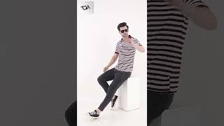 TQH Striped Polo Collar Tshirt [upl. by Ryley]