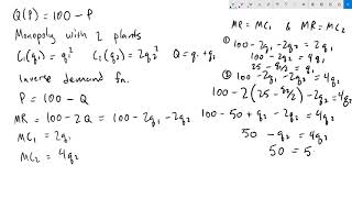 Monopoly with Multiple Plants Example [upl. by Aket]