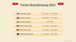 Ferien Brandenburg 2023 [upl. by Rebma740]