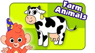 Animals on the Farm  Farm Animals Names and Sounds  Barnyard Animal cartoon for kids [upl. by Milt150]