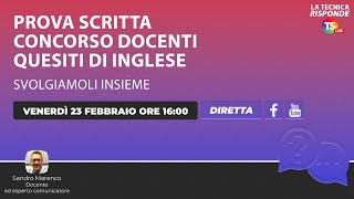 Prova scritta concorso docenti quesiti di inglese svolgiamoli insieme La lezione del prof Marenco [upl. by Maris884]