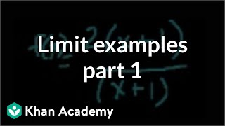 Limit examples part 1  Limits  Differential Calculus  Khan Academy [upl. by Etteraj584]