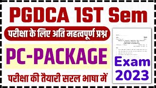 📚PGDCA 1ST SEM PC PACKAGE MOST IMP QUESTION FOR EXAM 2023 pgdca exam computer [upl. by Hapte876]