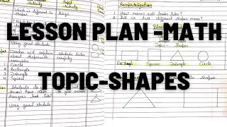 lesson plan math topic shapes [upl. by Daria]