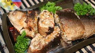 Rellenong Bangus  Stuffed milk fish  How to cook Pinoy Food [upl. by Hgielra]