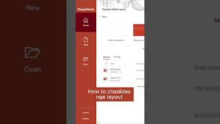 How to change slides Layout in Powerpoint shorts powerpoint [upl. by Nagorb]