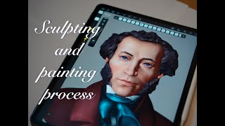 sculpting and painting process in Forger app iPad [upl. by Ecinhoj]