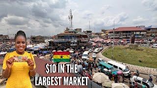 SPEND 10 WITH ME AT THE LARGEST MARKET IN WEST AFRICA  LIVING IN GHANA [upl. by Dreher]