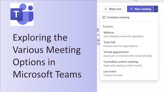 Different Meeting Options available in the Microsoft Teams msteams teams features meetings [upl. by Enelaehs]