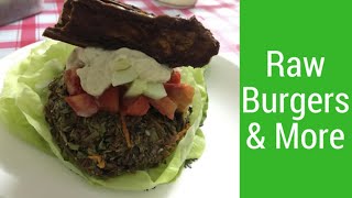 Raw Vegan Burgers with Raw Bacon and Crackers OMG [upl. by Mutua]