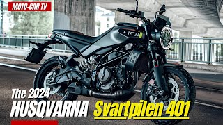 The 2024 Husqvarna Svartpilen 401  MOTOCAR TV [upl. by Ahseya334]