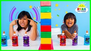 Twin Telepathy Slime Challenge Ryan vs Mommy [upl. by Ahset]