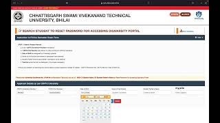 CSVTU Password Reset On Digivarsity Portal [upl. by Stein]