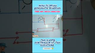 Three way switch connection filipino electrician electrical art fyp diagram [upl. by Parke]