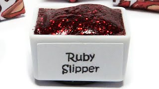 Ruby Slipper  Metallic Glitter Deep Ruby Red Handmade Watercolor Paint [upl. by Jaclin101]