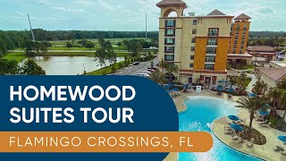 Homewood Suites at Flamingo Crossings  Room amp Hotel Tour  Spring 2021  Hotel Next To Disney World [upl. by Haimrej538]