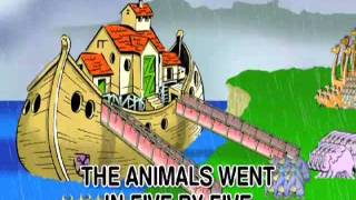 The Animals Went In 2 By 2  Nursery Rhyme  With Text [upl. by Ellehcan378]