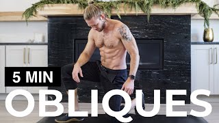 5 MIN OBLIQUES WORKOUT NO EQUIPMENT  OBLIQUES WORKOUT [upl. by Warram828]