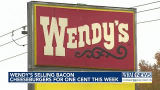 Wendys selling bacon cheeseburgers for one cent this week [upl. by Balbur249]