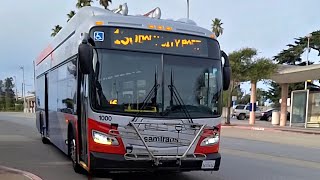 ²ᴷ⁶⁰ SamTrans 2022 New Flyer XE40 1000 on Route 130 [upl. by Ahtnamys574]