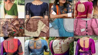 Blouse Designs 2024 Latest Images Using Potli Button Blouse Back Neck DesignBlouse Design Back Side [upl. by Lida]