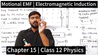 Motional EMF  Electromagnetic Induction  Class 12 Physics [upl. by Norraf]