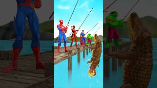 Spiderman challenge fishing vs Hulk Deadpool Super Man gta spiderman funnyvideo homemaranha [upl. by Enitselec]