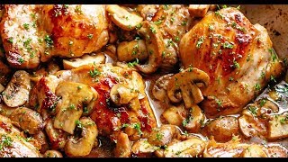 Garlic Mushroom Chicken Thighs [upl. by Fonsie]