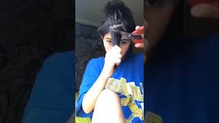 bangs cutting hair hack omg😭haircuthairyoutubeshortsshortsfunny [upl. by Onez235]