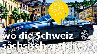 Cabrio fahren im Nationalpark Sächsische Schweiz  dort wo Cabrio und Bahn sich die Strasse teilen [upl. by Cusick714]