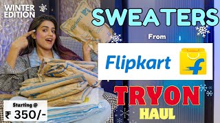 All new Winter Sweaters haul from FLIPKART 🧶  Tryon Honest review  gimaashi [upl. by Eimor526]