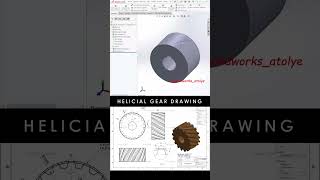 Helisel Dişli Çizimi helical gear drawing solidworks drawing shorts helicalgear [upl. by Gombosi]