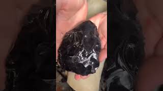 Making an obsidian spearhead [upl. by Ishmul]