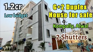 G2 Duplex House for sale  2 Shutters  WestSouth facing  Alwal  Kompally  Low budget [upl. by Ahsinhoj]