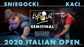 2020 SEMFINAL of Italian OPEN  EUROTOUR  Eklent KACI vs Mateusz SNIEGOCKI  9 Ball [upl. by Winther]