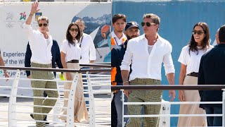 Brad Pitt girlfriend arrive in Venice after film festival works schedule to avoid Angelina Jolie [upl. by Aivin]