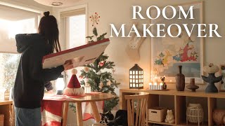 Room Makeover  Christmas Decor  IKEA Haul  Fall Room Update  Cozy Aesthetic Transformation [upl. by Auqinehs]