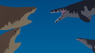 Megalodon Vs Mosasaurus  Animation [upl. by Salome401]